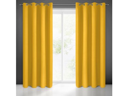 375575 tieniaci zaves logan 135x250cm na dekoracnych kolieskach horcicovy