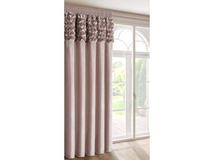 376634 zamatovy zaves roses 13 na paske 140 x 270 cm v pudrovej farbe