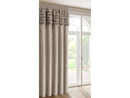 376631 zamatovy zaves roses 13 na paske 140 x 270 cm v tmavobezovej farbe