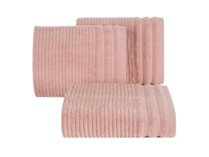 Bavlněný ručník SAMMY zdobený pruhy v pudrově růžové barvě (Rozměr ručníku 30x50cm)
