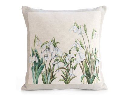 376812 dekoracna gobelinova obliecka na vankus so snezienkami 45 x 45 cm