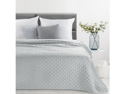 Sametový přehoz na postel SOFIA 4 ve stříbrné barvě (Rozměr přehozu (šířka x délka) 170x210cm)
