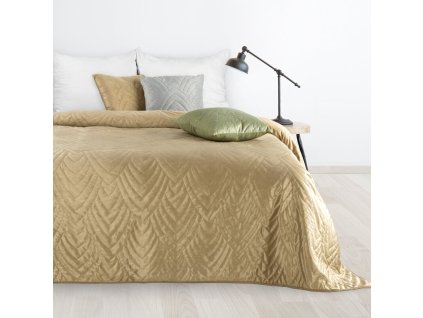 Sametový přehoz na postel LUIZ 6 v béžové barvě (Rozměr přehozu (šířka x délka) 170x210cm)