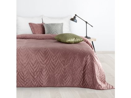 Sametový přehoz na postel LUIZ 6 v růžové barvě (Rozměr přehozu (šířka x délka) 170x210cm)