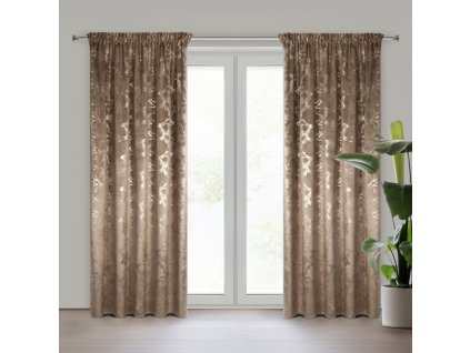 377130 zamatovy zaves raja na riasiacej paske 140 x 270 cm v hnedej farbe