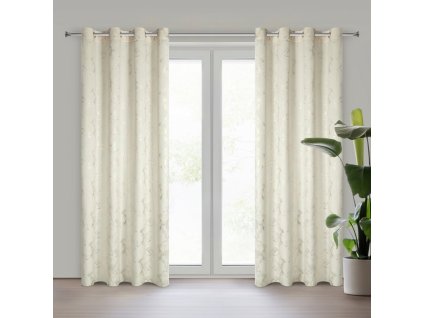 377376 zamatovy zaves raja na dekoracnych kolieskach 140 x 250 cm v kremovej farbe