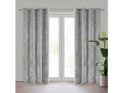 367256 dekoracny zaves nilo so zenilkovou strukturou na dekoracnych kolieskach v sivej farbe