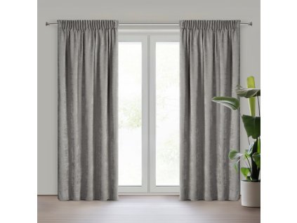 366479 dekoracny zaves vani so zenilkovou strukturou na riasiacej paske v sivej farbe