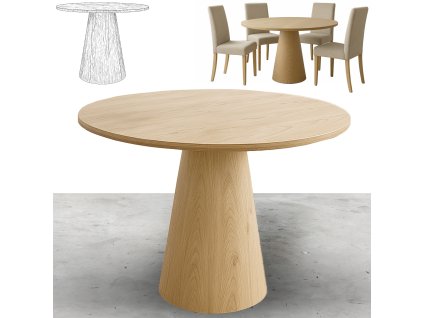 Dřevěný jídelní stůl JAPANDI 100cm