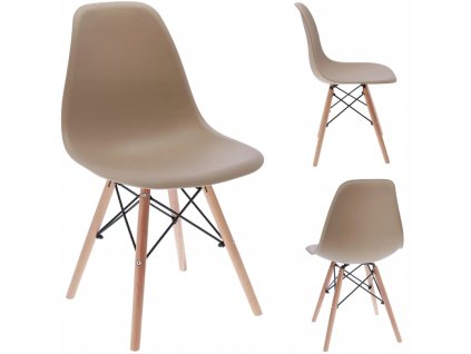 krzeslo EVA skandynawskie plastikowe bezowe mebel przod tyl bok