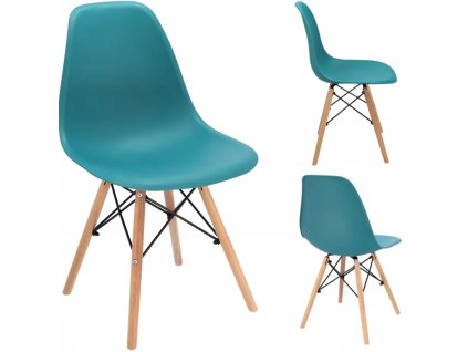 krzeslo EVA skandynawskie plastikowe morski niebieski mebel przod tyl bok