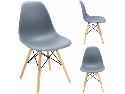 krzeslo skandynawskie EVA plastikowe szare mebel przod tyl bok