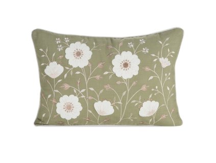 378090 jarna obliecka na vankus s motivom kvetov 35x50cm zelena