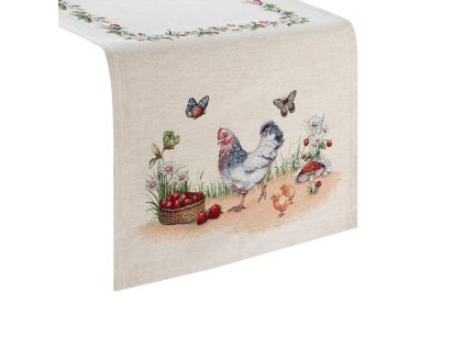 378879 gobelinovy behun na stol so sliepockou a kuriatkami 45 x 140 cm