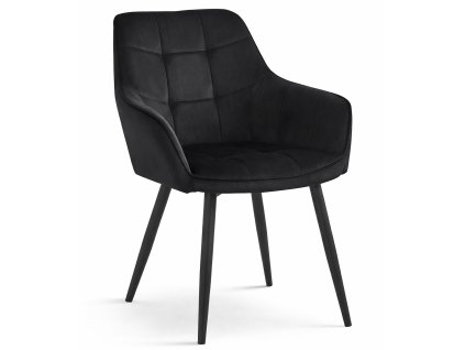 Sametová jídelní židle VARSI – černá (Počet židlí 1ks)