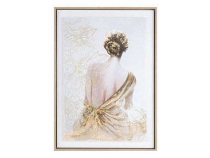 385867 obraz na platne v rame 50x70 cm kremovy