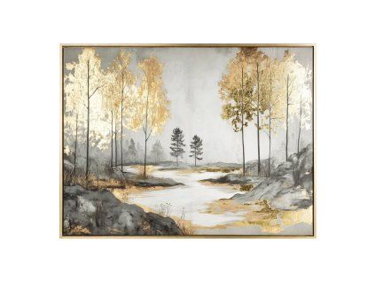 386221 obraz na stenu s ramom 60x80 cm kremovy