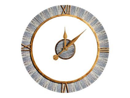 390453 nastenne kovove hodiny v modernom style 60 cm hnede