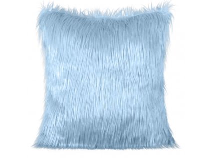 Chlupatý dekorační povlak na polštář 55x55cm - světle modrá