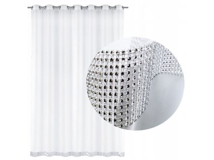 Jednobarevná záclona GLAMOUR 1 - Bílá - vlastní rozměr