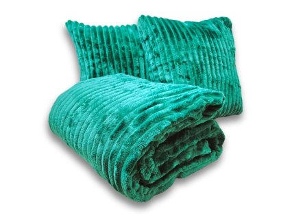 Luxusná sada LEA Deka 200x220cm + 2 vankúše smaragdová