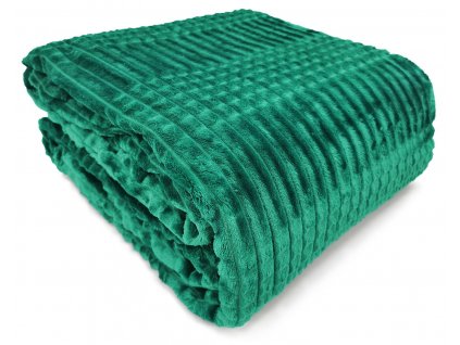 Luxusní smaragdová deka s vymačkaným vzorem Suleo