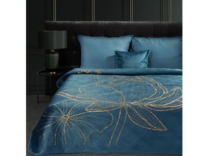 Luxusní přehoz na postel v granátové barvě LOTOS7
