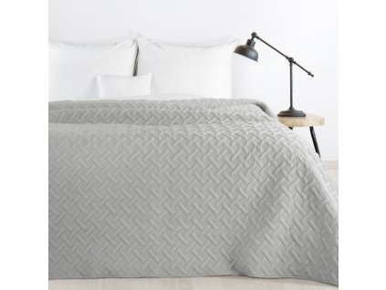 Luxusní prošívaný přehoz na postel ve stříbrné barvě