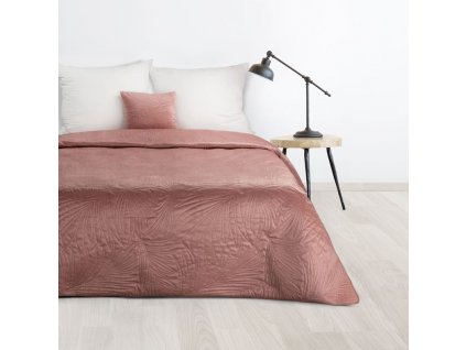 Luxusní sametový přehoz na postel LUIZ4 v růžové barvě