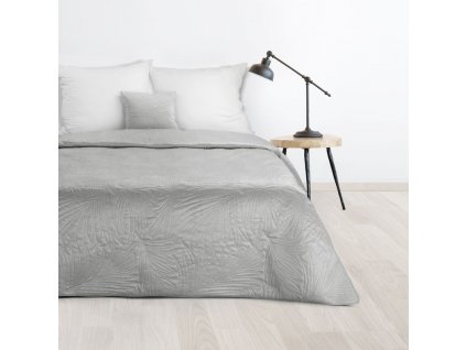 Luxusní sametový přehoz na postel LUIZ4 ve stříbrné barvě