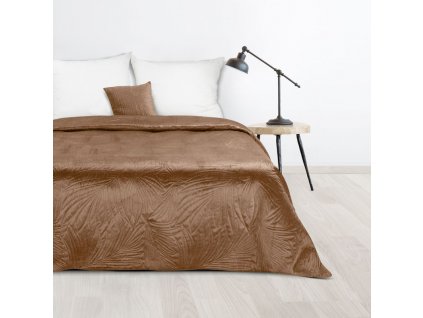 Luxusní sametový přehoz na postel LUIZ4 v cihlové barvě