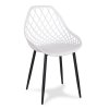 1002252 jídelní židle oslo bílá na černých kovových nohách
