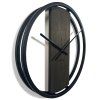 173695 kovove hodiny s dubovym drevom loft oval wenge