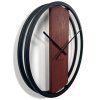 173698 kovove hodiny s dubovym drevom loft oval mahagonove