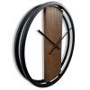 173692 kovove hodiny s dubovym drevom loft oval hnede