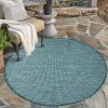 Šňůrkový kulatý koberec PALM B2778A modrý