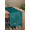 Elegantní sametový běhoun na stůl BLINK 12 tmavě tyrkysový
