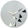 8878 3 moderne nastenne hodiny triangles biele matne