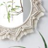 Nástěnné pletené zrcadlo BOHO 50cm