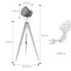 Podlahová lampa TRIPOD na bílé trojnožce s chromovaným stínítkem 153cm