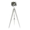 Podlahová lampa TRIPOD na bílé trojnožce s chromovaným stínítkem 153cm