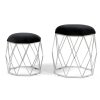 Sada černě stříbrných taburetek VENUS