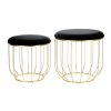 Sada černě zlatých taburetek RIBERA