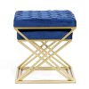 Sada modrých taburetek na zlatých nohou ROYAL