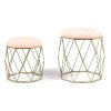 Sada růžově zlatých taburetek VENUS