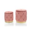 Sada růžových taburetek s úložným prostorem MILENA