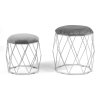Sada šedě stříbrných taburetek VENUS