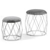 Sada šedě stříbrných taburetek VENUS