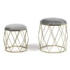 Sada šedě zlatých taburetek VENUS