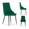 Sada sametových jídelních židlí DANTE - tmavě zelené